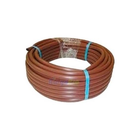 Tubería marrón 16mm goteros turbulentos a 50cm.