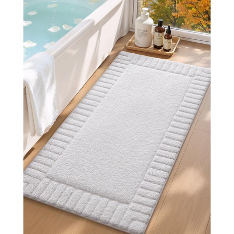 1 Tapis De Bain, Microfibre Absorbante 60x110 Cm, Dos Antidérapant Renforcé, Pour Douche Et Baignoire (1/5)