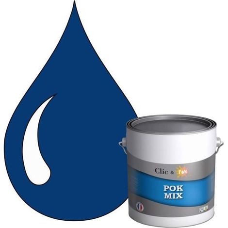 Peinture d'Accroche et Finition 2 en 1 - POK - POK MIX Bleu - Acrylique Satinée - 3L - RAL 5017 (1/4)
