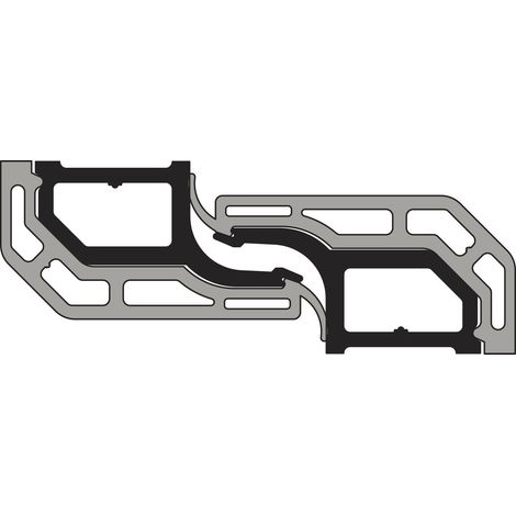 GU-937/934 HS Mittelstoßsicherung-Set Flügelabstand 25-29 mm L=2400 mm grau