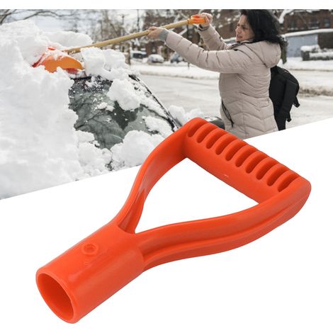 Mango de pala – mango de plástico, diámetro interior de 32 mm, color naranja, como repuesto para mangos de palas de nieve, para desherbar y rastrillar. (1/5)
