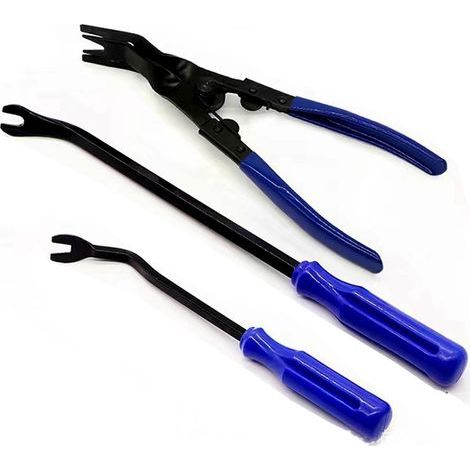 (Bleu)3 pièces - Jeu d'outils de démontage de Garnitures Automobiles pour Un démontage Facile et sans Rayure des Panneaux de Porte, des Tableaux de Bord et des moyeux de Roue de la Voiture. (1/5)