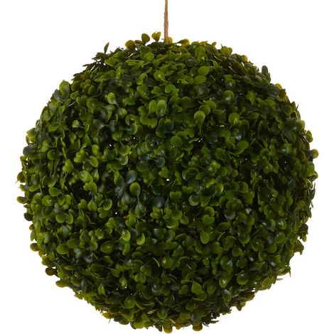 Boule de Buis Artificielle à Suspendre Plante Extérieure Résistante UV Vert Ø 28 cm - PANGIVO (1/4)