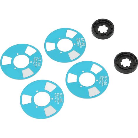 Cassette magnétique rétro à bobines vierges en métal, 4 bobines et 2 roues, pour l'enregistrement musical (bleu). (1/5)