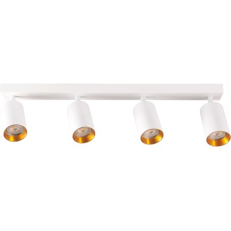 Plafonnier 4 spots GU10 blanc/or Maribel 321220 Polux (1/5)