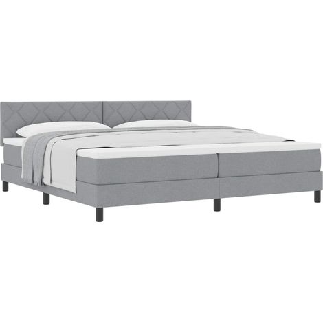 Maison Exclusive - Boxspringbett mit Kissen Hellgrau 200 x 200 cm