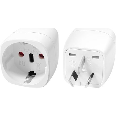 2-teiliges Reiseadapter-Set Frankreich nach Australien/China, Reiseadapter für Australien, China, Neuseeland, Fidschi, Argentinien, Typ-I-Adapter (1/5)