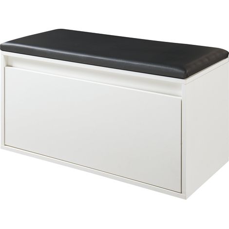 Banc à chaussures 80 x 39 x 45 cm blanc noir
