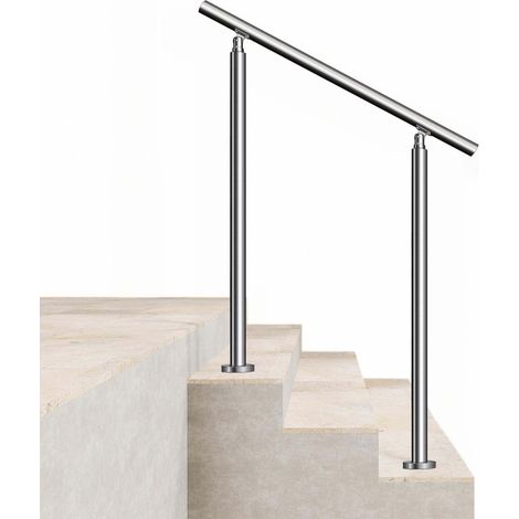 AICA Edelstahl Handlauf Geländer für Treppen Eingangs Innen & Außen Silber 100cm mit 0 Querstreben (1/5)