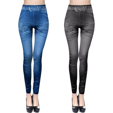 J0175 Jeggins detalle NOTA MUSICAL en varios colores - Ropa femenina para mujer Color: Negro (1/4)
