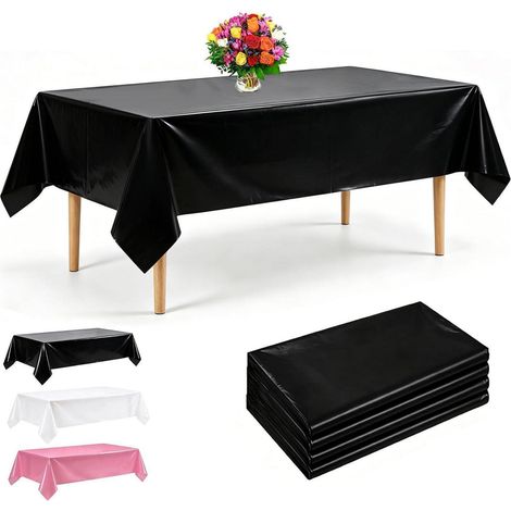 Nappe jetable noire 137x274cm imperméable pour fêtes et événements