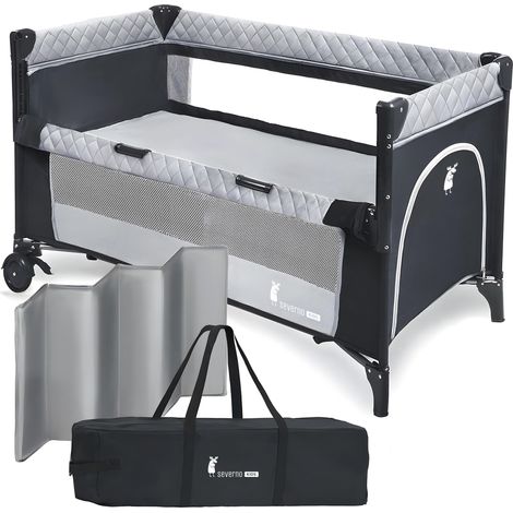 Lit de voyage pliable 125x65x76cm – Matelas suspendu pour bébé – Système de pliage rapide – Sac de transport inclus (1/5)