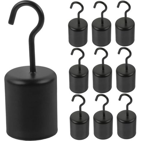 10 pièces Crochet Suspendu Vintage Métal Noir pour Suspension Luminaire Lot de Résistant pour Eclairage Intérieur et Extérieur Accessoire Rétro pour Corde de Suspension (1/4)