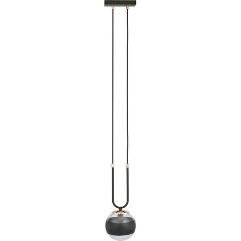 Suspension Emibig Glam E14 verre métal noire Ø15cm (1/5)
