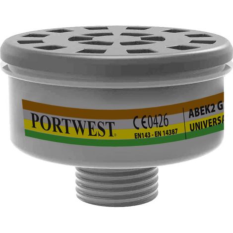 Filtro de Gases ABEK2 con Conexión de Rosca Universal (Pack 4) - Negro