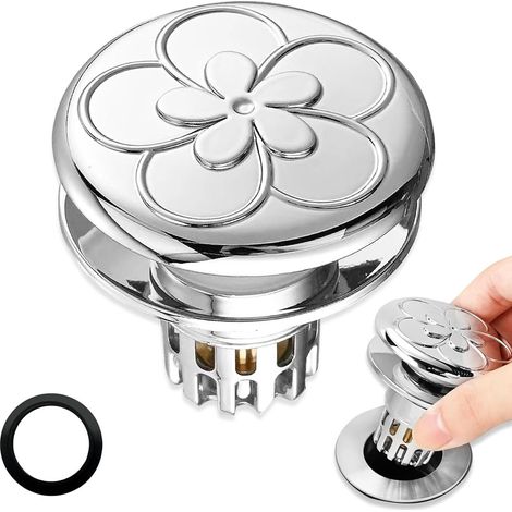 Bonde anti odeur,Pop up Bouchon de vidage Universel,Flitre de Vidange Anti-Bloqué,avec Filtre Net,pour Baignoire,Cuisine, Lavabo (34-40mm). (1/5)