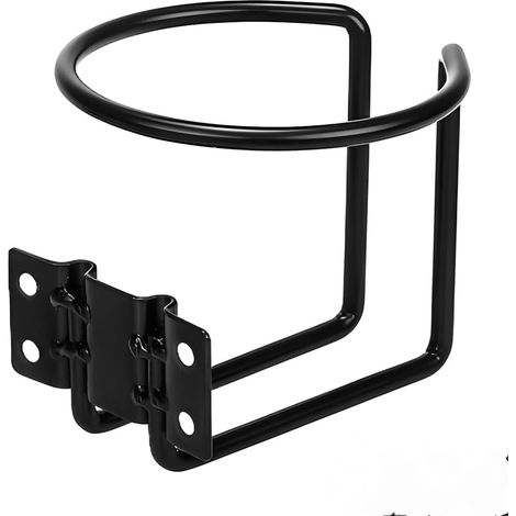 Portavasos de pared de acero inoxidable, requiere instalación, apto para todo tipo de vasos (negro, 1 unidad). (1/5)