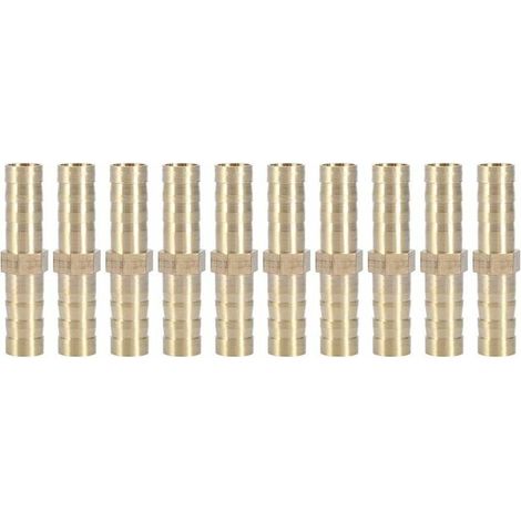 (6mm 10 stücke) zwei Weg Gerade Rohr Fitting Messing Widerhaken Stecker Rohr Joint 6/8/10/12/14/mm