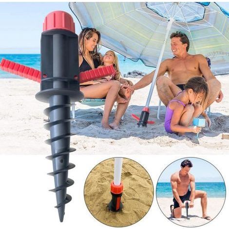 Sonnenschirmanker – Befestigung im Sand – Stangendurchmesser 22 bis 38 mm – Windbeständig bis 64 km/h – Aus robustem Kunststoff – 1 Stück (1/5)