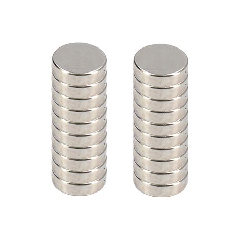 Ferrestock FSKNDC002 Ferrestock FSKNDC002 Pack de imanes redondos de neodimio (tierras raras) con una fuerza de sujeción super potente, fijación extra, 14x4 mm, 20 unidades