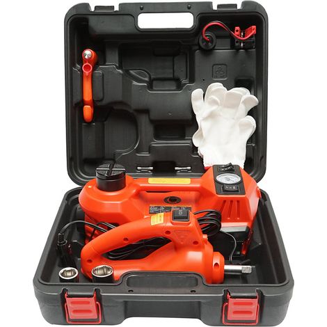 Cric idraulico elettrico 5T con compressore d’aria e chiave a impulsi 12V Breckner Germany (1/5)