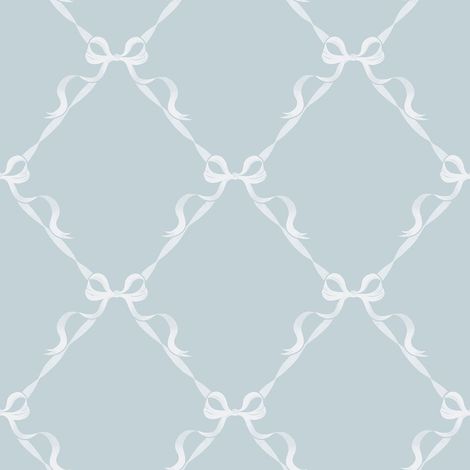 Sky Blue Tied With A Bow Trellis Kids Wallpaper Smooth Nursery Bedroom Decor (1/4)