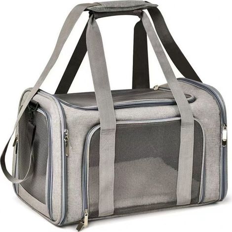 Sac de transport pour chat 40 x 25 x 25 cm Petit sac de transport pliable de 3 kg Avec bandoulière Boîte de transport pour chat Boîte de transport pour petits chats Taille S (1/5)