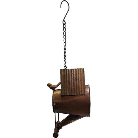 Suspension oiseaux arrosoir en fer 18x13x26cm (1/4)