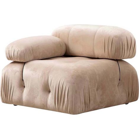 Poltrona modulare Altadena A107, Crema, 75x95x95cm, Arazzo, Gambe: Plastica (1/2)