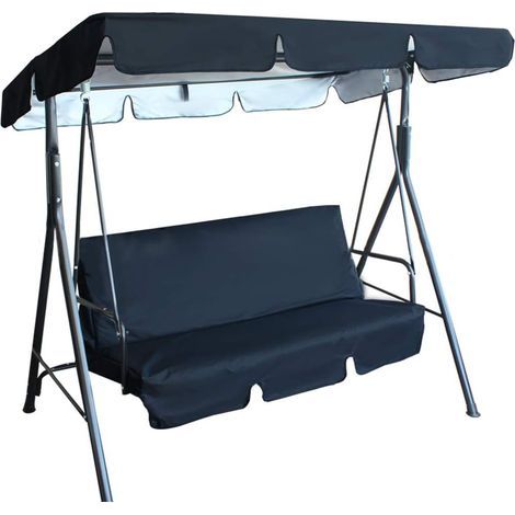 Swing chair cover, 3-seater garden swing canopy + seat cover, garden swing cover (1/5)