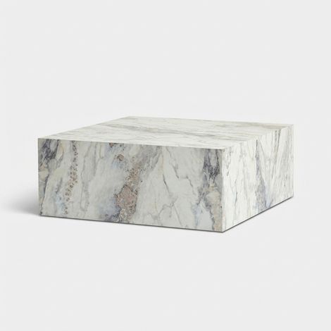 Quadratischer Couchtisch in Marmoroptik Prizma - Weißer Marmoreffekt