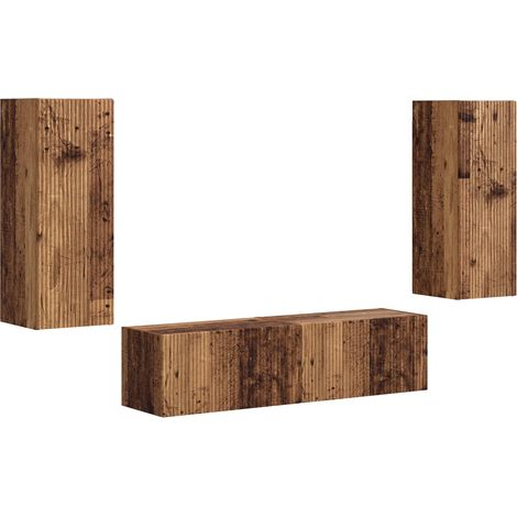 TV-Schrankset Wandmontiert 2 pcs Altholz Holzwerkstoff vidaXL