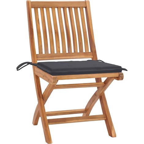 Maison Exclusive - Klappstühle mit Kissen, 4-teilig, Massivholz T (1/5)