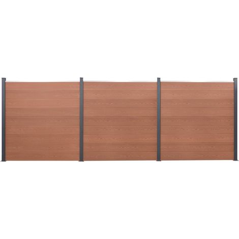Zaunelement-Set Braun 526x186 cm WPC