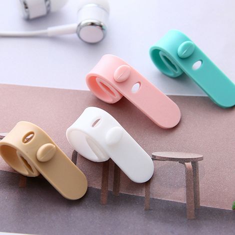 Lot de 4 enrouleurs de câbles en silicone pour écouteurs, organisateurs de fils (1/5)
