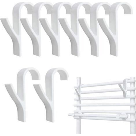Set mit 8 Heizkörperhaken, Handtuchhalter fürs Badezimmer, Handtuchstange, Handtuchhaken für Heizkörper, Handtuchtrocknerhaken (Weiß) (1/5)