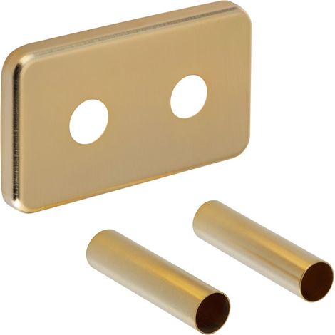 Rosace de recouvrement rectangulaire pour kit de connexion TWIN, or mat
