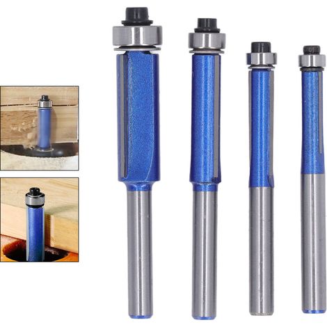 Professioneller Fasen- und Kantenanleimfräser mit 6,35 mm (1/4") Schaft, silberblaue Farbe. (1/5)