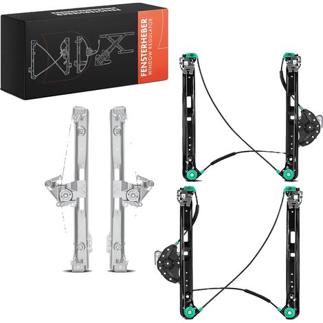 Reguladores de ventanas, accionamiento eléctrico, plástico resistente, compatible con tamaños estándar, para modelos con volante a la izquierda, compatible con configuraciones de 4/5 puertas. (1/4)