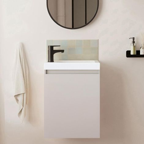 LISA schwarzer Waschbeckenschrank + Wasserhahn