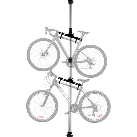 Wiltec Teleskop Fahrradhalter für 2 Räder je 20kg 160-340cm, Fahrradständer platzsparend, Hängesystem verstellbar mit 360° Haltearmen (1/5)