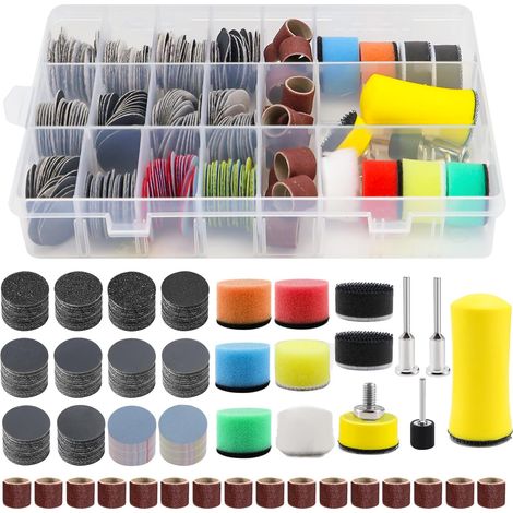 Lot de 268 25MM Disques Abrasifs disque polissage Papier pour mini ponceuse papier a poncer carrosserie Disque Poncage Bois, Métal, Résine Fraisage Gravure Meulage (1/5)