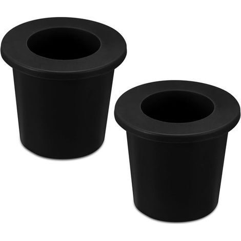 Allecto Plus Anello da tavolo per ombrellone in 2 pezzi, in silicone con estremità coniche, nero, supporto, tappo da tavolo, stabilizzatore per mobili da giardino (1/5)
