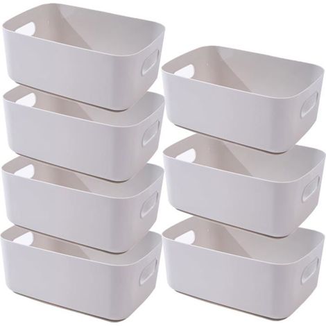 Boîte de Rangement Grise 30×20×12cm - Panier pour Salle de Bain et Cuisine - Coloré, Épaissie et Durable (1/5)