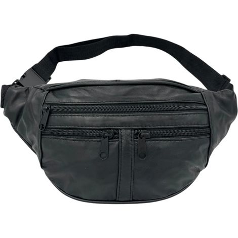 Sac banane en véritable peau de mouton souple noire【GKS】 noir (1/4)