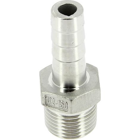 Embout cannelé inox moulé Ø13 Mâle 1/2 (1/2)