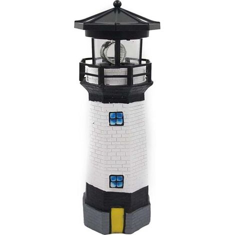 Phare solaire, lampe de jardin LED rotative, éclairage de pelouse, lampe décorative d'extérieur pour terrasse et patio (1/5)