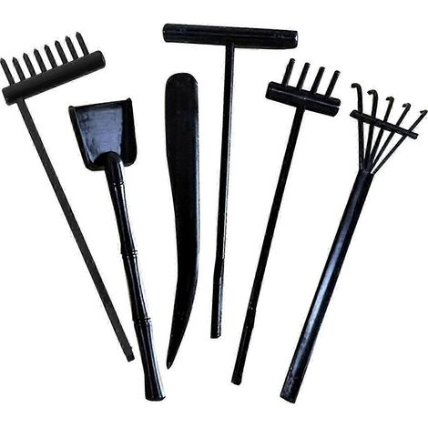 Râteau portable pour jardin, outil de jardinage de table pour art du sable, outil de jardinage pour bureau-Black (1/5)