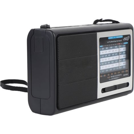 Radio portable AM/FM/SW avec Bluetooth, lecteur de musique et tourne-disque pour seniors, radio de voyage multifonction compacte, batterie 1200 mAh. (1/5)