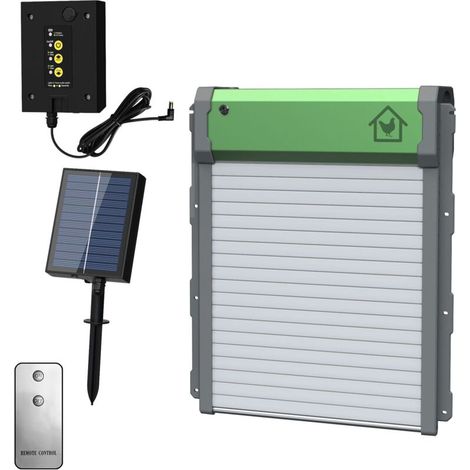 SABIR Porte automatique pour poulailler Porte photosensible/télécommandée/manuelle/temporisée Porte électrique à volet roulant pour poulailler (1/5)